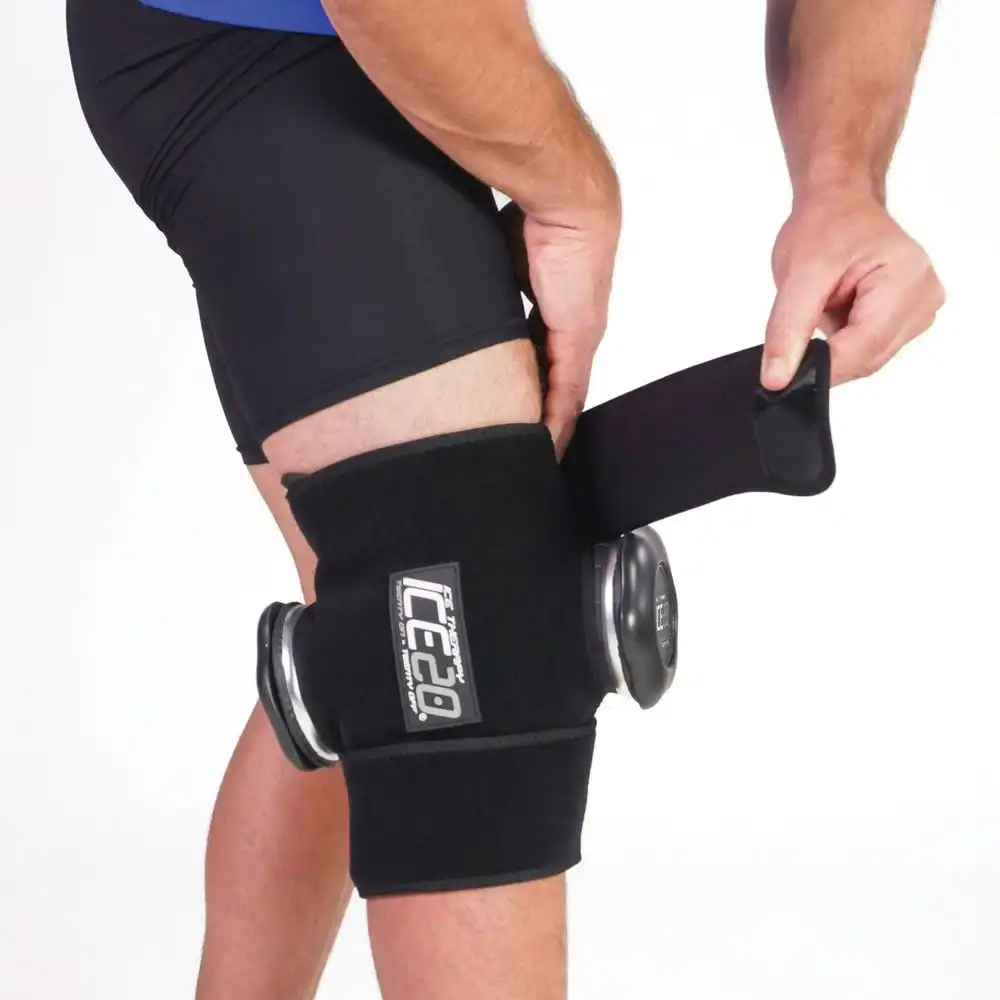 Ice20 Ice Therapy Knee Thigh Shin Cold Compression Wrap  w Strap/Bag