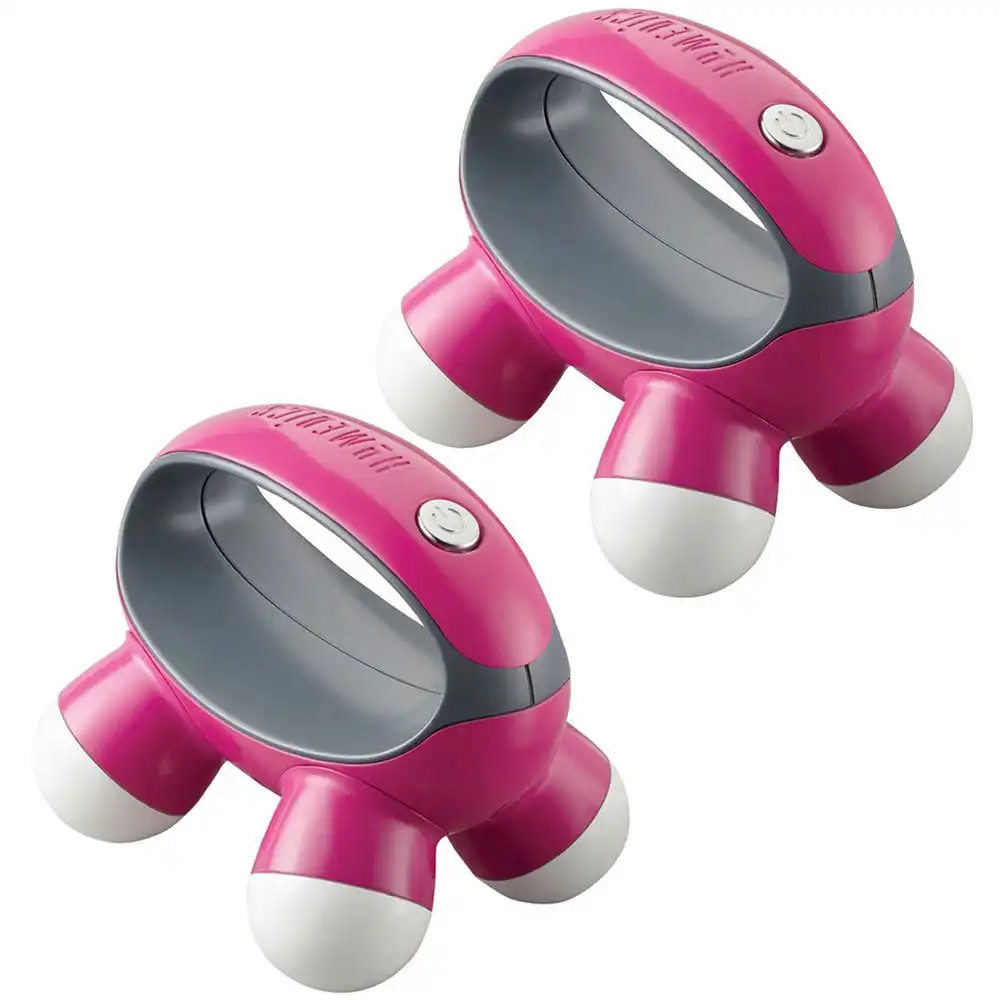 2x Homedics QuaD Portable Electric Hand Held Vibration Massager Body/Back - Pink