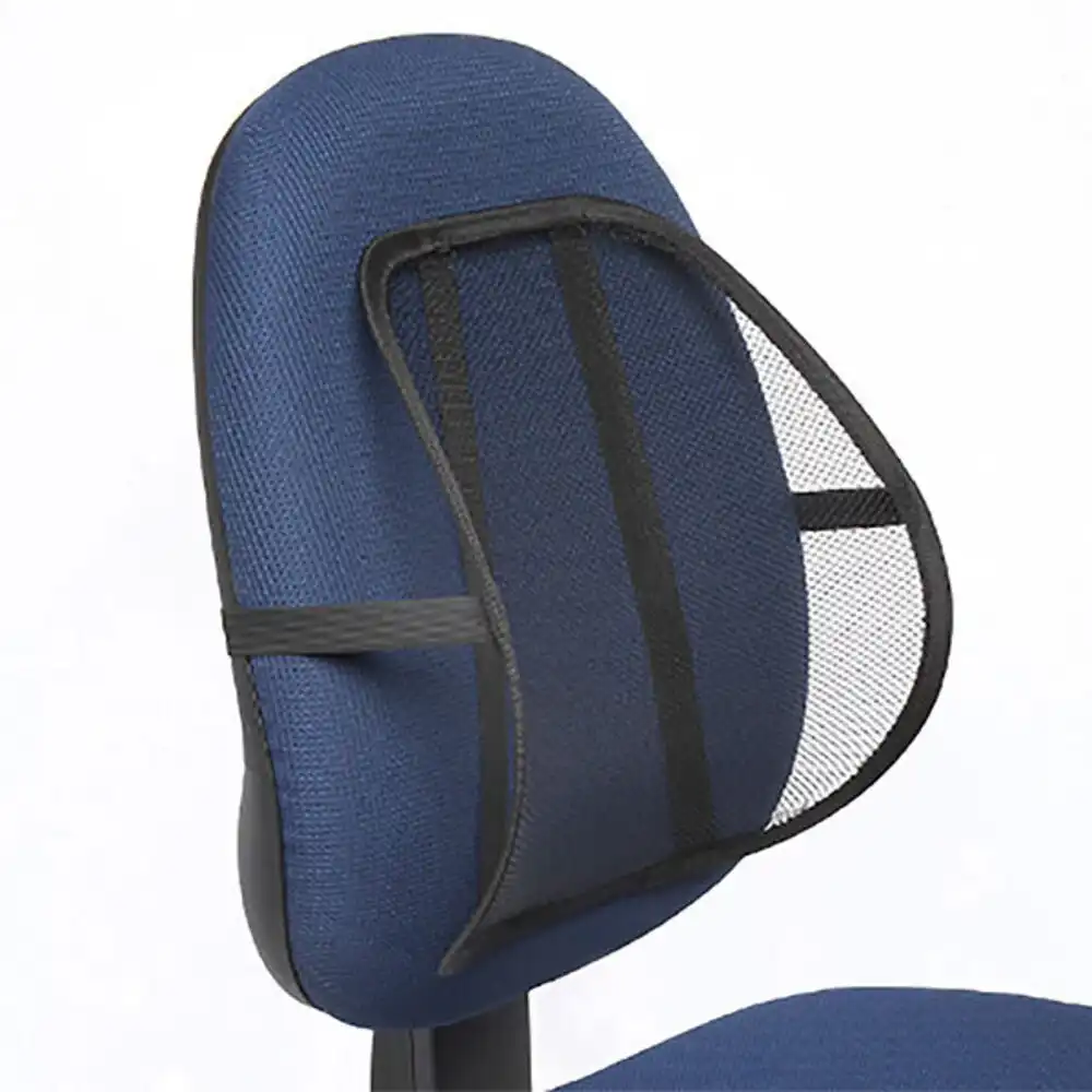 3PK Kensington Mesh Back/Spine/Lumbar/Rest/Support for Office Chair/Car Black