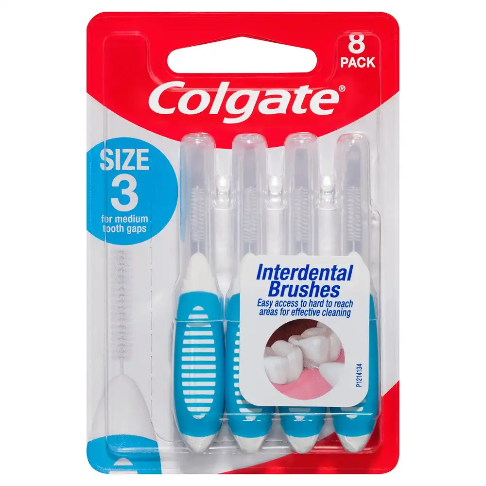 8pc Colgate Interdental Brush Floss Size 3 Teeth Cleaning Toothbrush Oral Care