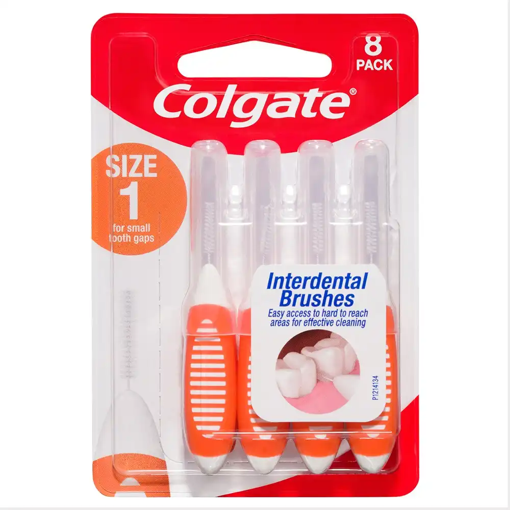 8pc Colgate Interdental Brush Floss Size 1 Teeth Cleaning Toothbrush Oral Care
