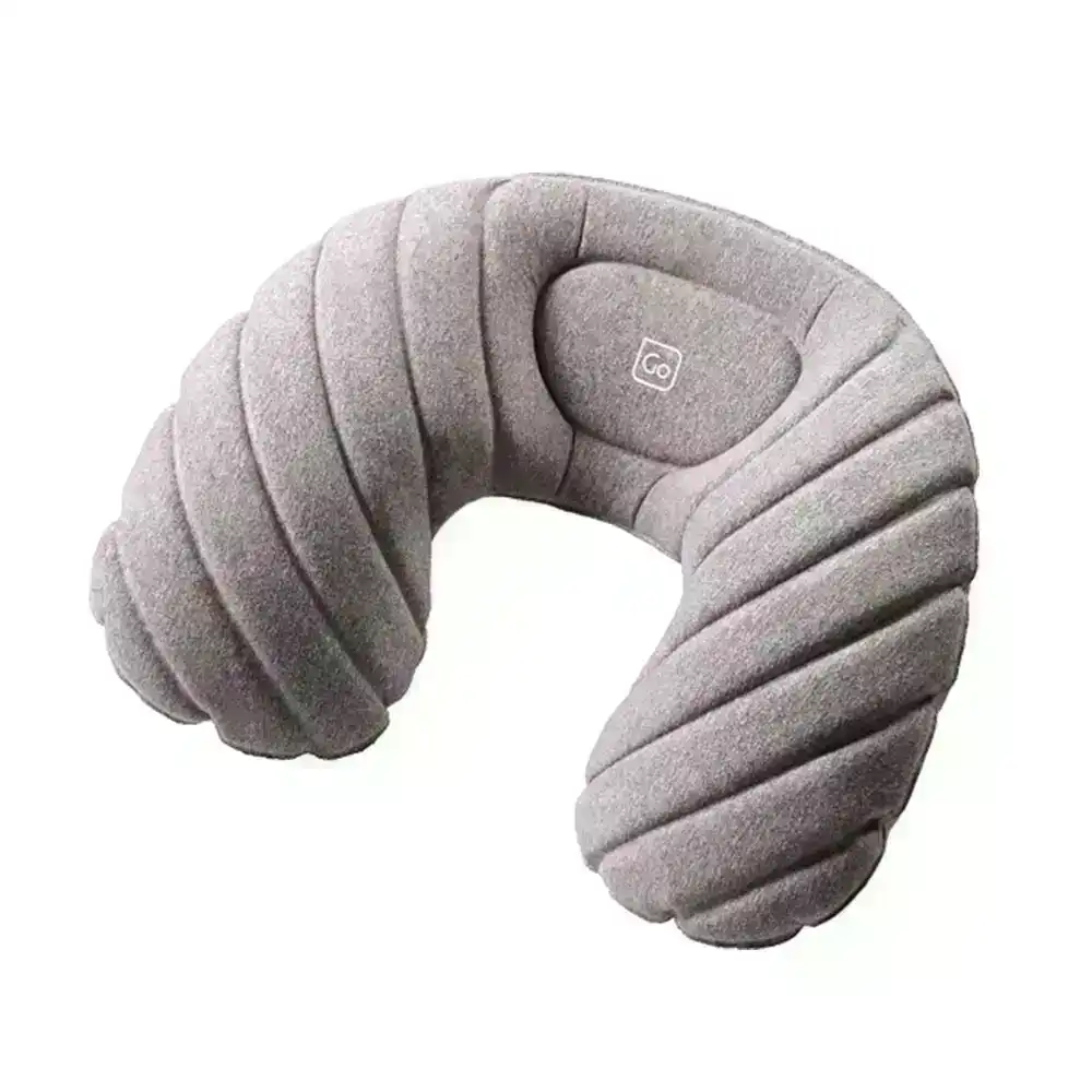 Go Travel Fusion Inflatable Neck Sleep Pillow Travel/Flight Support Cushion Grey