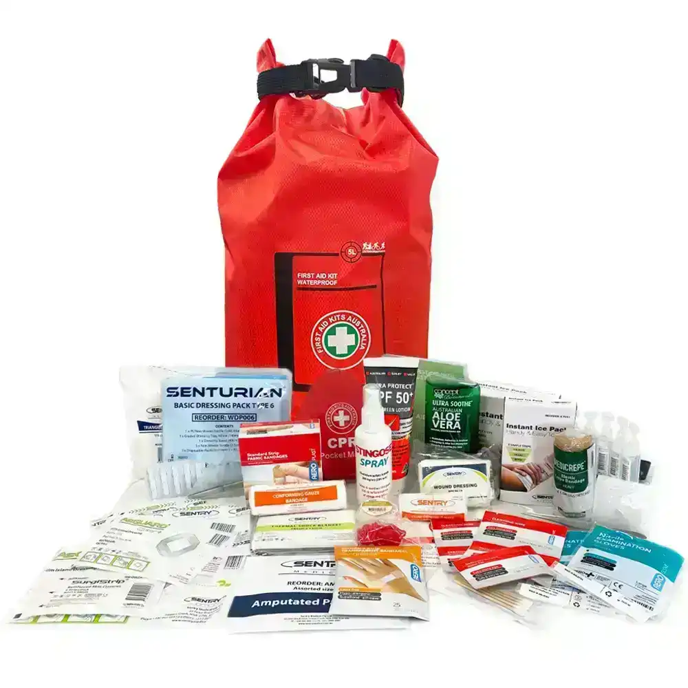 First Aid Kits Australia Family Emergency Waterproof Bag Kit w/Ice Pack/CPR Mask