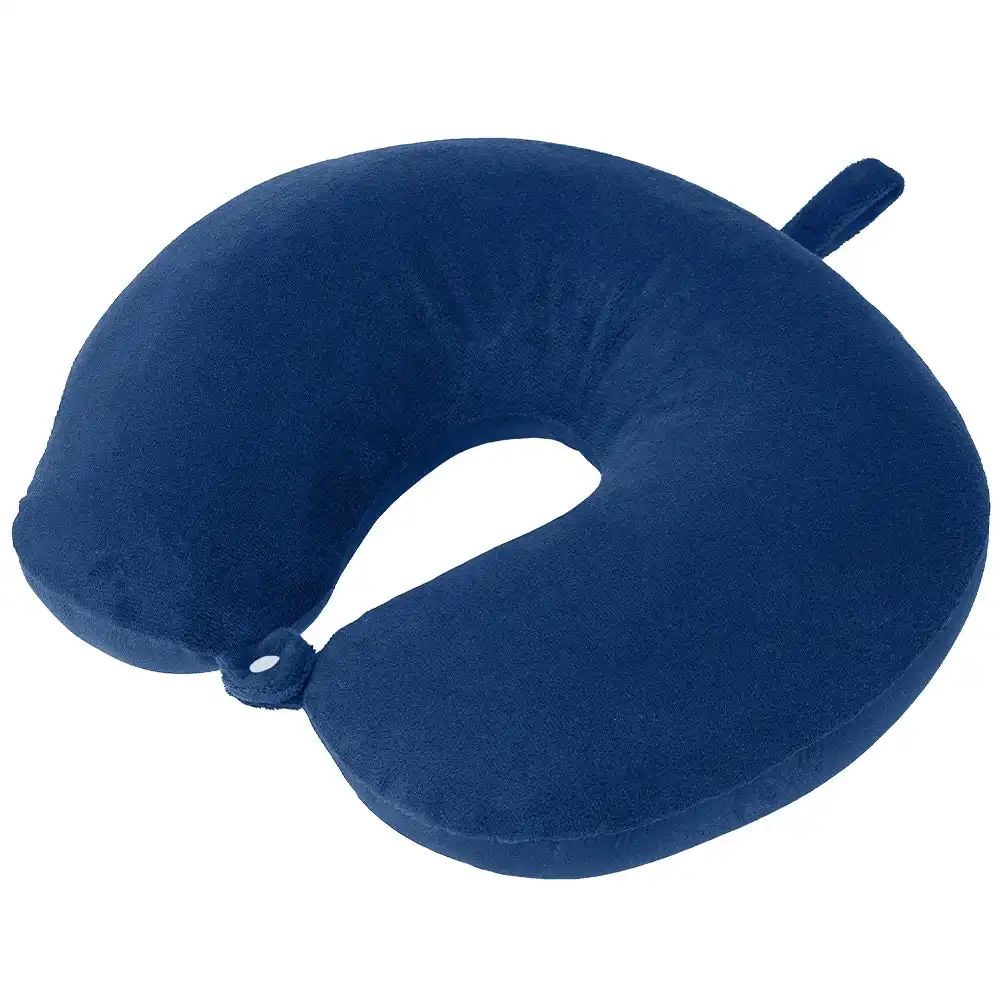 Vistara Travel Neck/Head Shoulder Cushion Soft Memory Foam Pillow Support Blue