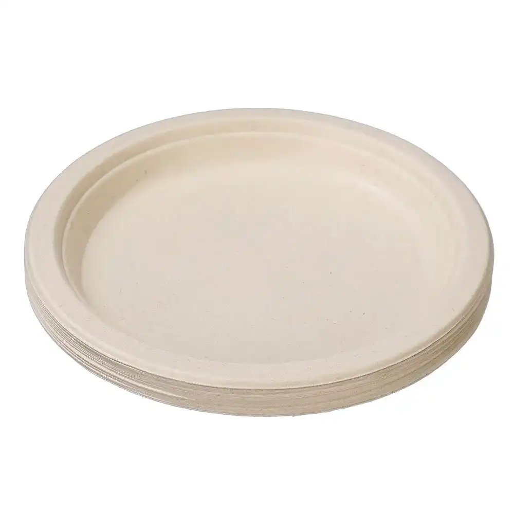 12pc Lemon & Lime Eco-Friendly/Biodegradable Disposable 18cm Side Plate Natural