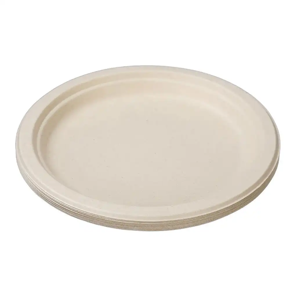 12pc Lemon & Lime Eco-Friendly/Biodegradable Disposable 23cm Dinner Plate Natural