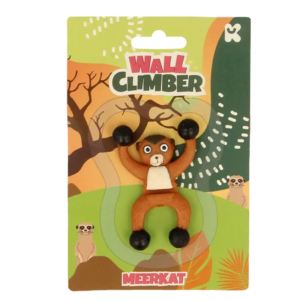 Fumfings Novelty Meerkat Wall Climber Rubber 15cm Brown Kids/Children Toys 3y+