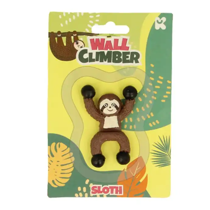 Fumfings Novelty Sloth Wall Climber Rubber 15cm Brown Kids/Children Toys 3y+
