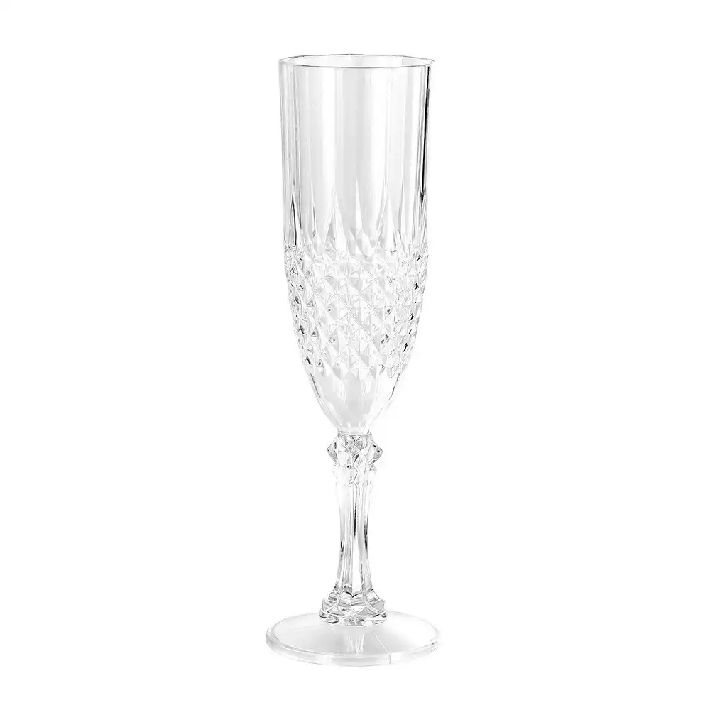 Lemon & Lime Crystal Deco 230ml Plastic Champagne Glass Sparkling Wine Flute