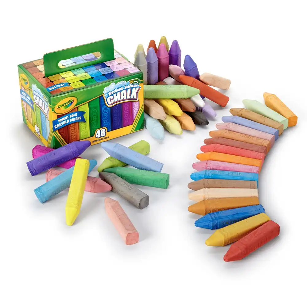 48pc Crayola Washable Sidewalk Coloured Non Toxic Chalk Sticks Kids/Children 3y