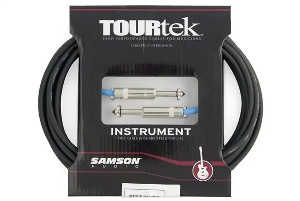 Samson Tourtek 10ft 3m 6mm Jack PL Line IN Cable for Guitars ProAudio Instrument