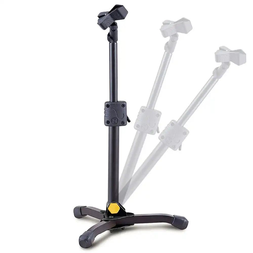 Hercules Tripod Base Low Profile/Short Microphone Straight Stand w/ Mic Clip BLK