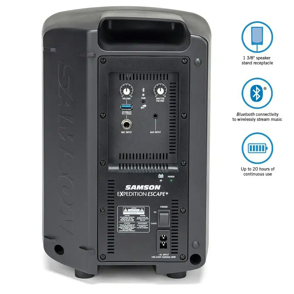 Samson Expedition Scape+ PA System Wireless Bluetooth Speaker w/Microphone Input