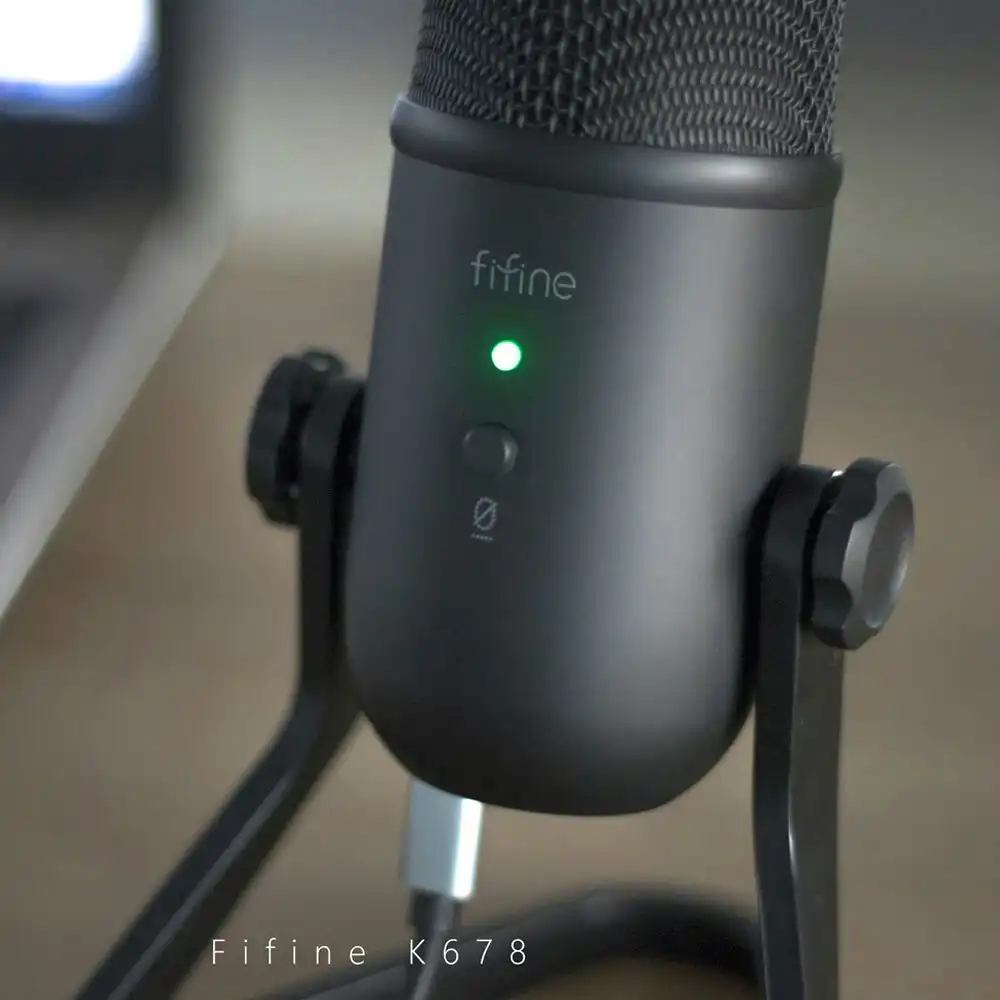 Fifine K678 USB Cardioid Condenser Microphone w/Headphone Jack Recording/Stream