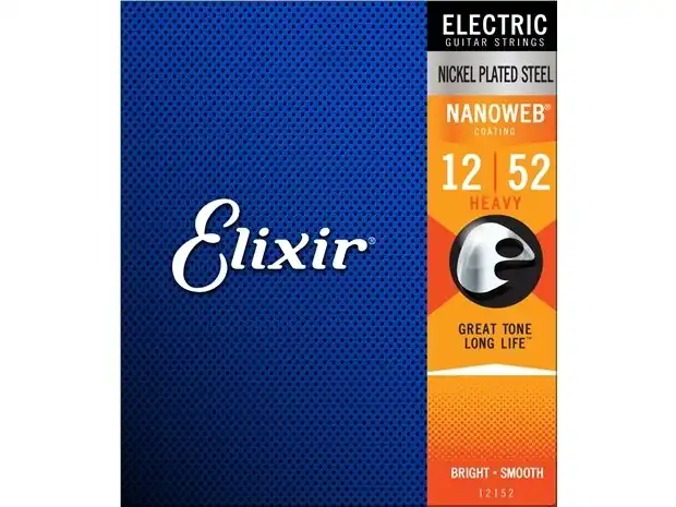 Elixir #12152 Electric Guitar Nanoweb Coating Nickel Plated Steel 12-52 Heavy