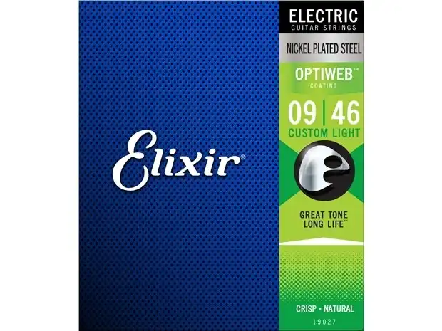 Elixir #19027 Electric Guitar Strings Optiweb Nickel Steel 9-46 Custom Light