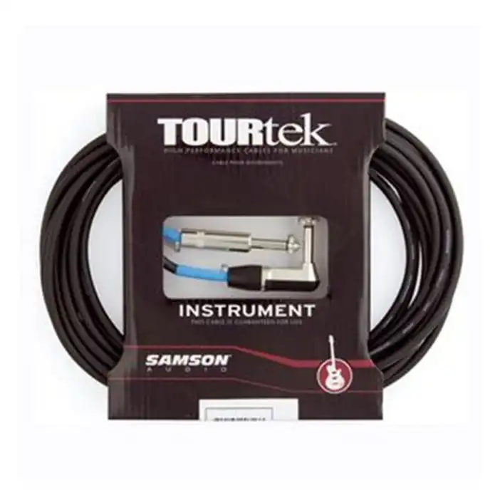 TourTek 7.62m Instrument Cable w/L-Jack Male Connector Extension Lead Cord Black
