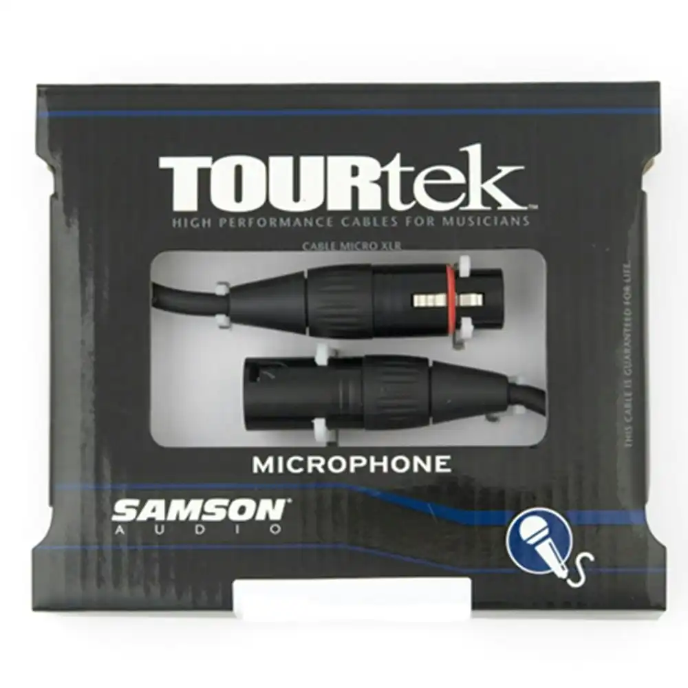 TourTek 0.92m XLR Microphone Cable Male to Female Lead Connector/Extension BLK