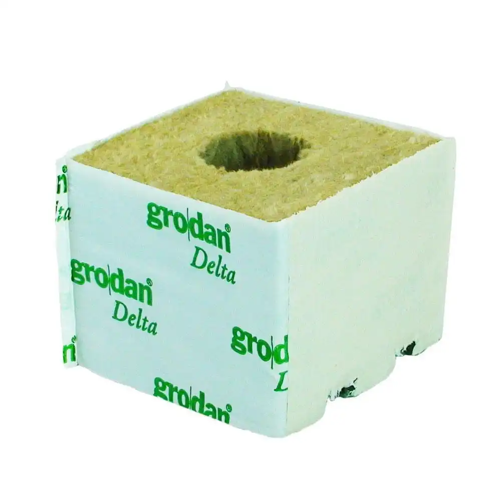 Grodan Rockwool Aquaponics Propagation 100mm Cube with Hole for Seeds/Cuttings