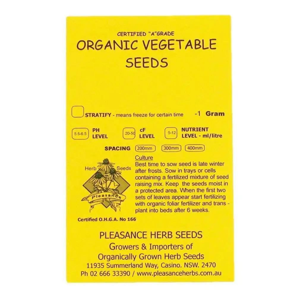 Pleasance Herb Seeds Aquaponics/Hydroponics Organic Cabbage Pak Choi Seeds