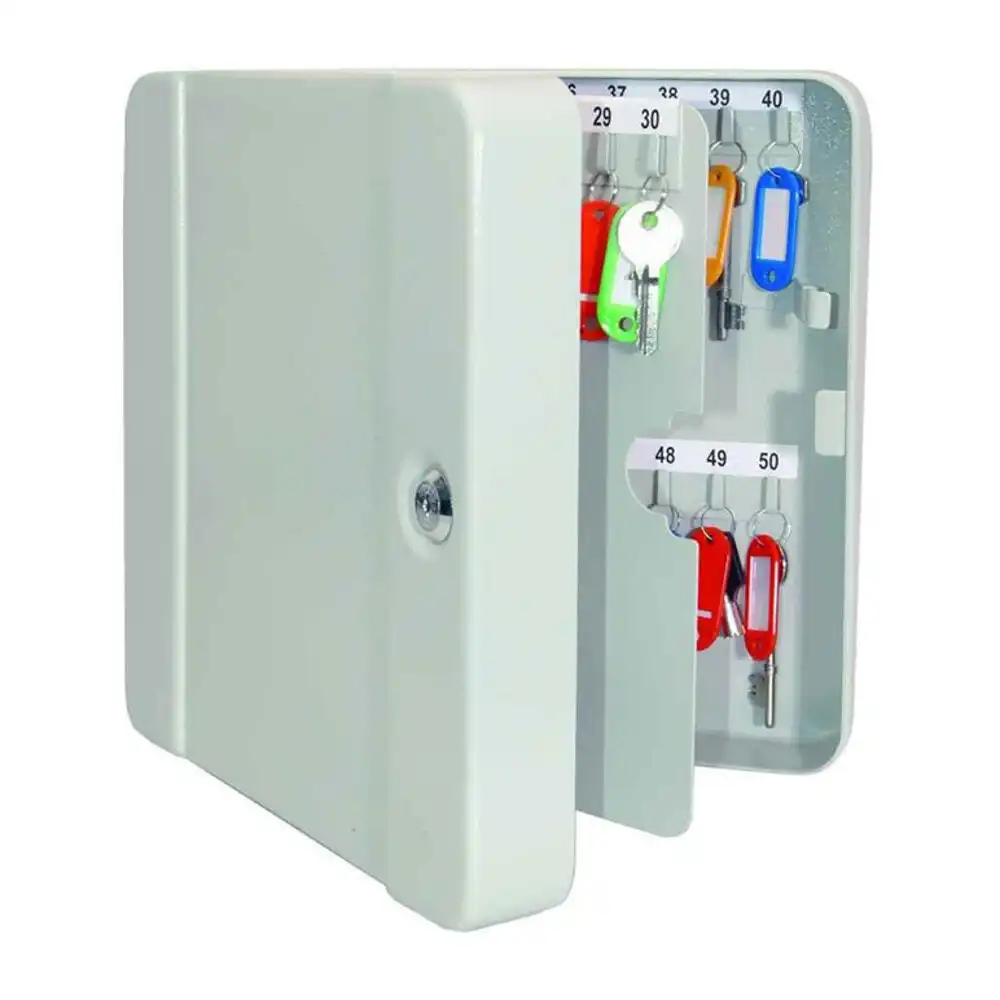 Helix 50 Keys Hooks Wall Mountable Lockable Key Cabinet/Safe Box Caddy/Organiser
