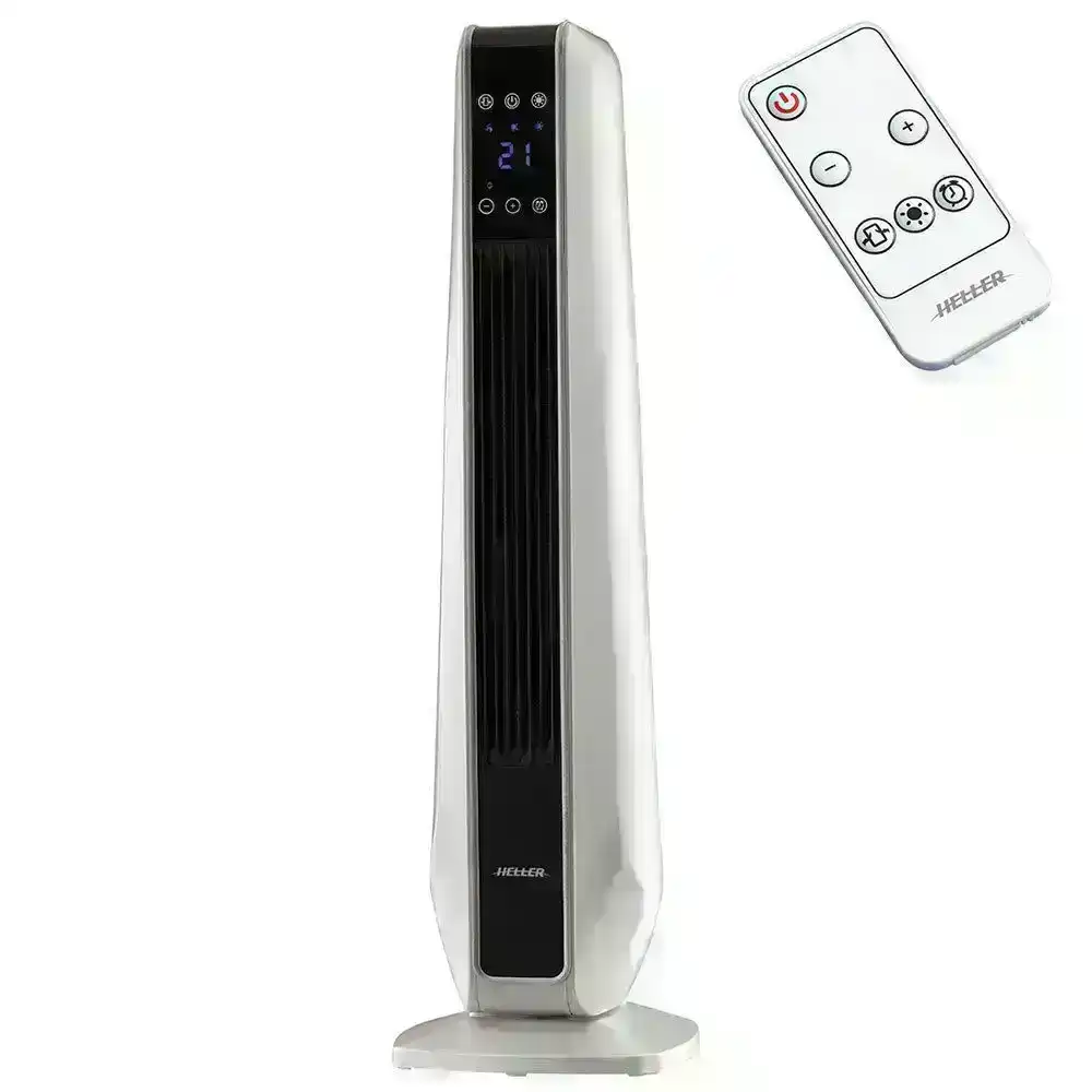 Heller 2400W Ceramic Tower Heater w/ Remote Touch Screen Thermostat LED Display