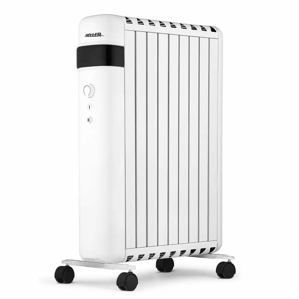 Heller 2000W Oil Free Electric Column Heater w/Heating Thermostat Control White