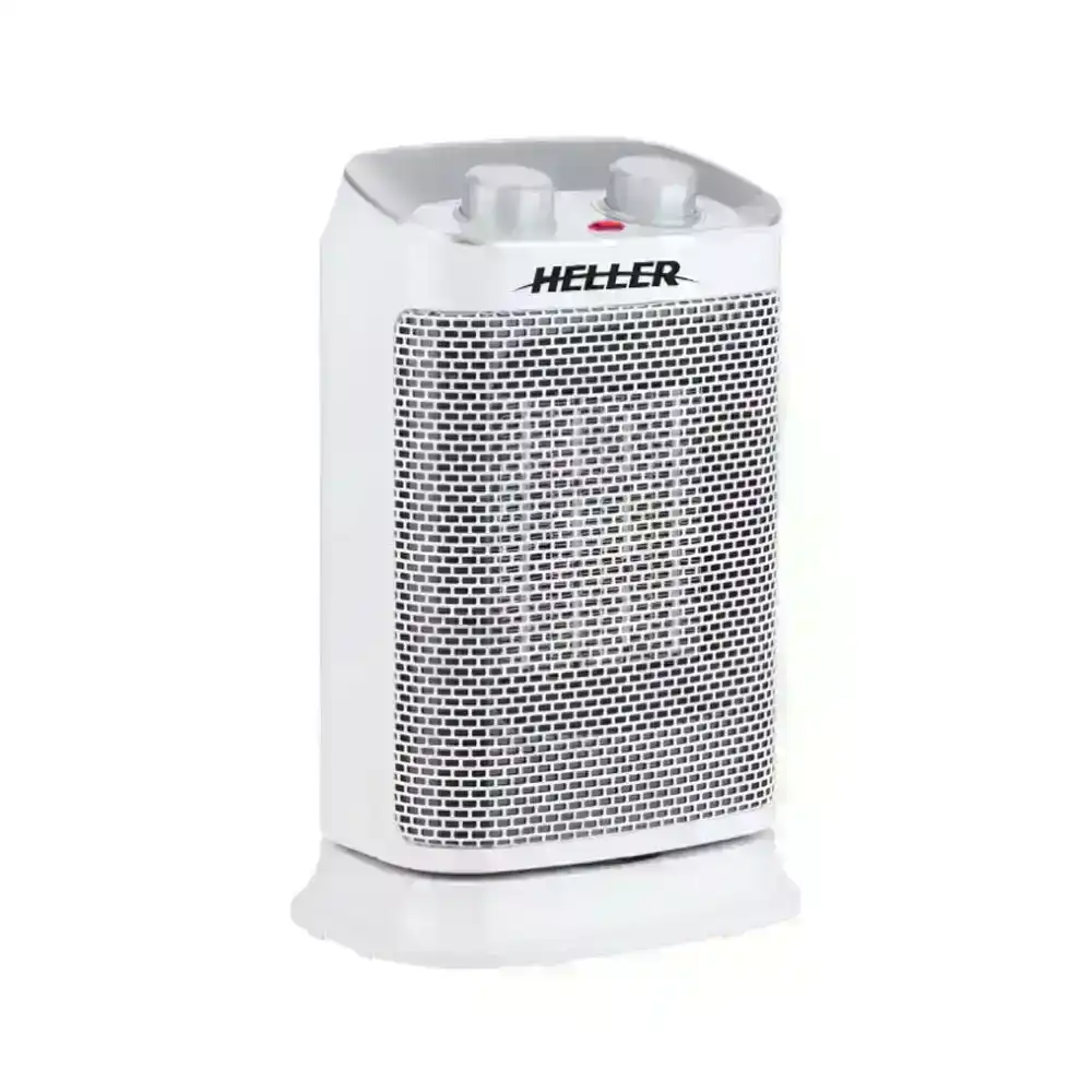 Heller 1500W Electric Oscillating Ceramic Desk/Tabletop Heater Fan w/Thermostat