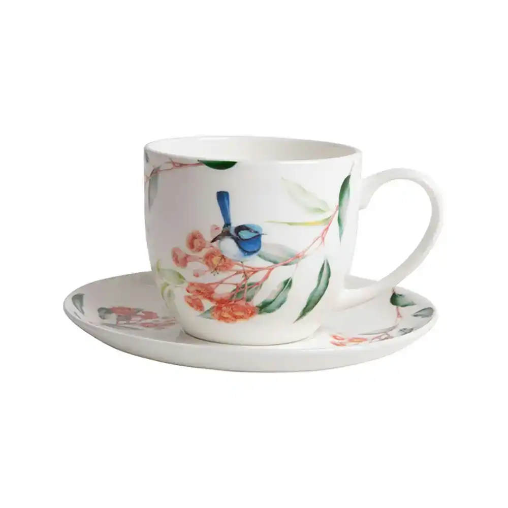 Ashdene Blue Wren & Eucalyptus 600ml Teapot/ 2 Drinking Teacup 230ml/Saucer Set