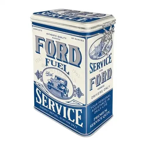 Nostalgic Art 17.5cm/1.3L Clip Top Tin Container Storage Ford Fuel & Service