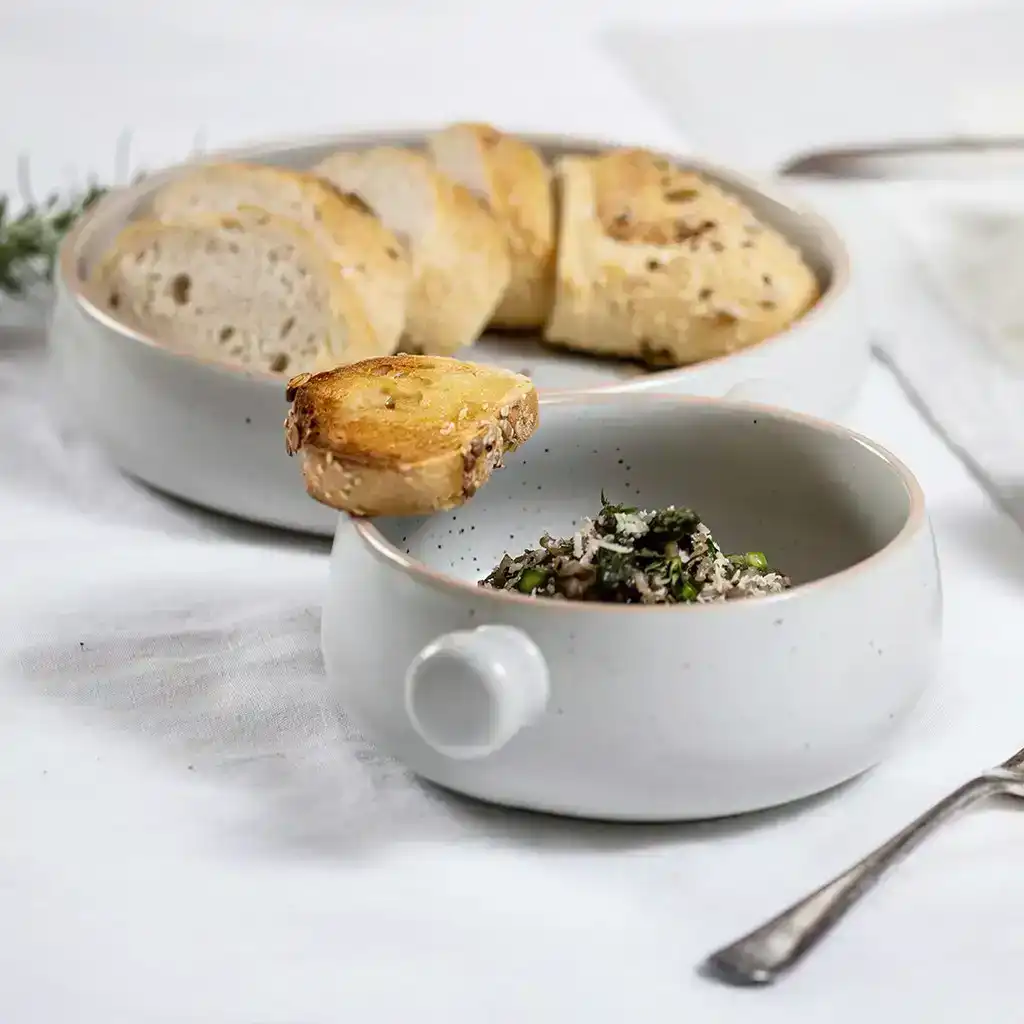 Ladelle Nestle Gratin Soup/Pasta 20.4cm Round Stoneware Bowl Dinner Dish White