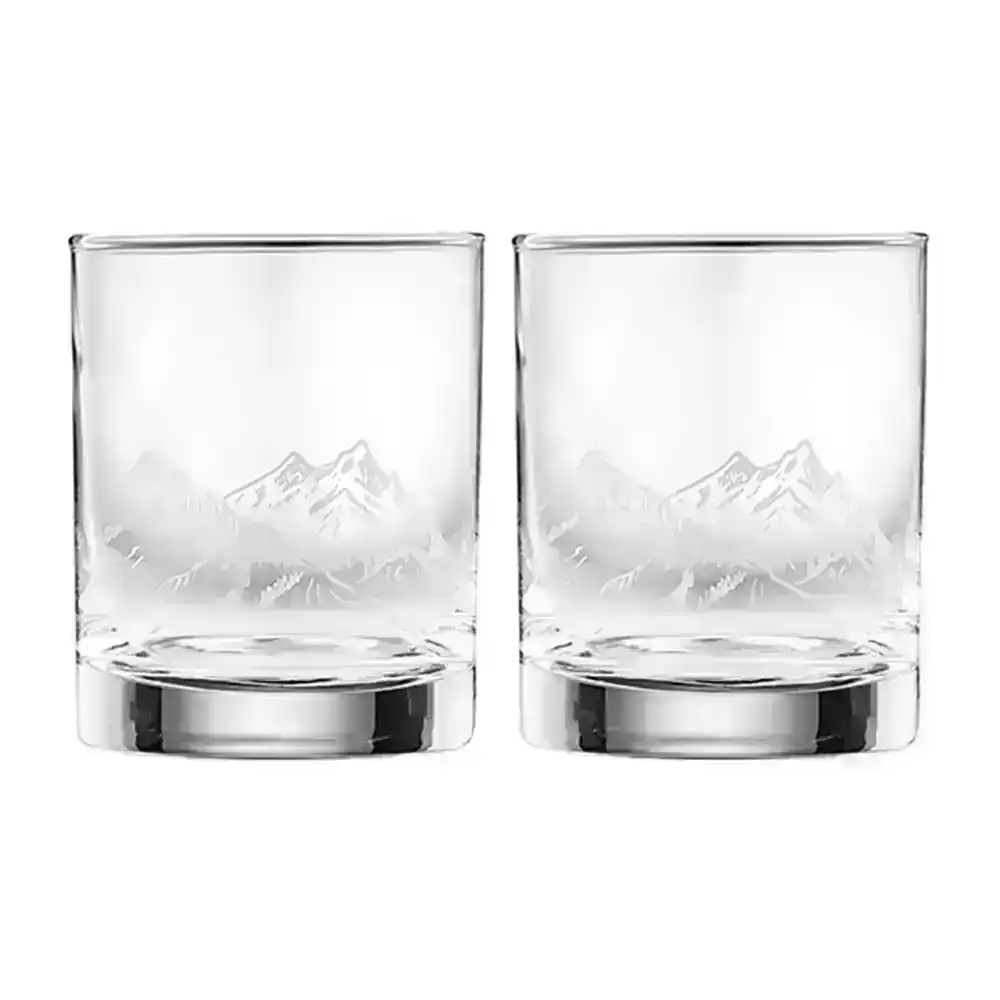 2pc Tempa Atticus Mountain 350ml Whisky Glass Liquor Drink Glassware Cup Clear