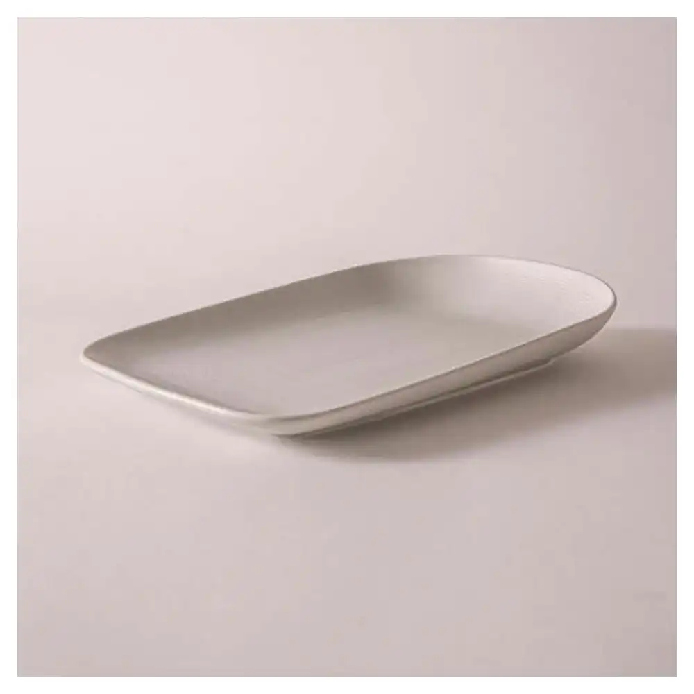 Ladelle 32cm Linear Texture Platter/Plate Porcelain Food Server/Serveware Oyster