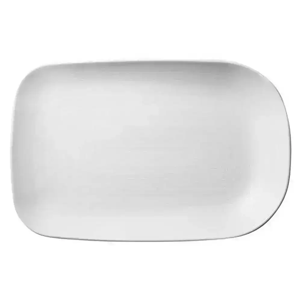 Ladelle 32cm Linear Texture Platter/Plate Porcelain Food Server/Serveware White