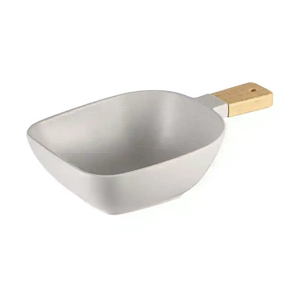 Ladelle Linear Texture Oyster 26.5cm Porcelain Dish Bowl w/ Serve Stick Medium