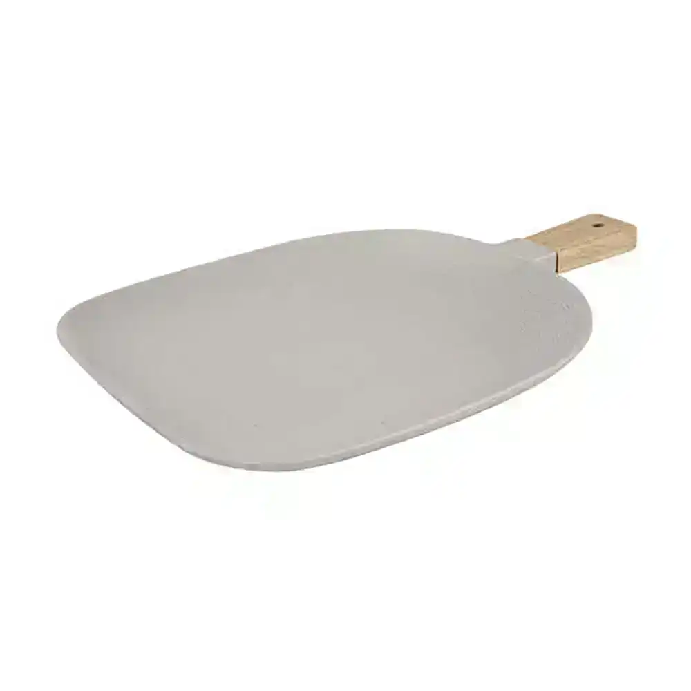Ladelle Linear Texture Oyster 36cm Porcelain Paddle Food Platter w/ Serve Stick