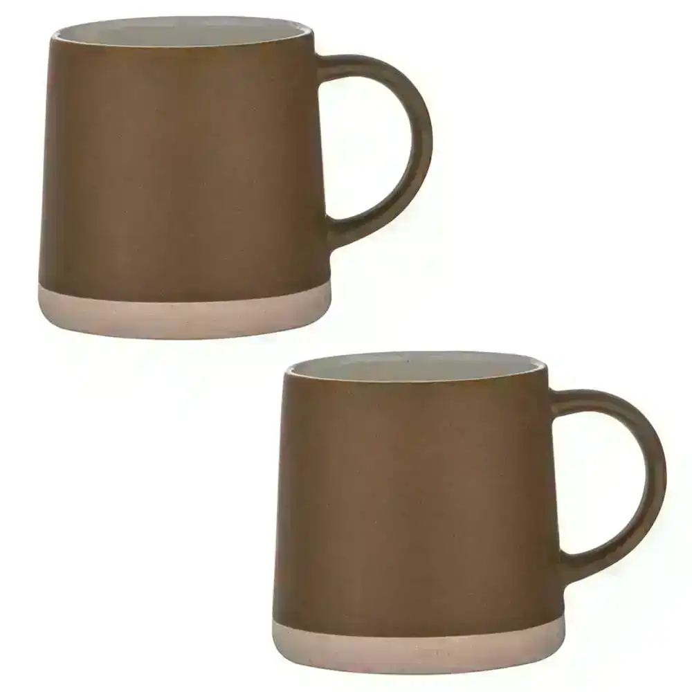 2pc Ladelle 500ml Taper Mustard Glazed Stoneware Drink Mug/Cup Coffee Oven Safe