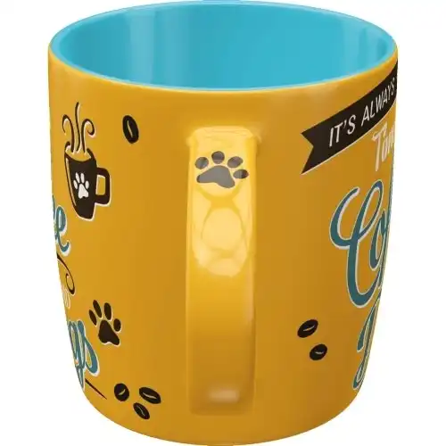 Nostalgic Art Coffee And Dogs 330ml Ceramic Mug Office Tea Drink Cup w/ Handle