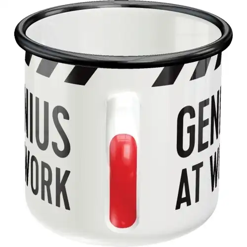 Nostalgic Art Genius At Work 360ml Enamel Mug Tea/Coffee Drink Cup w/ Handle