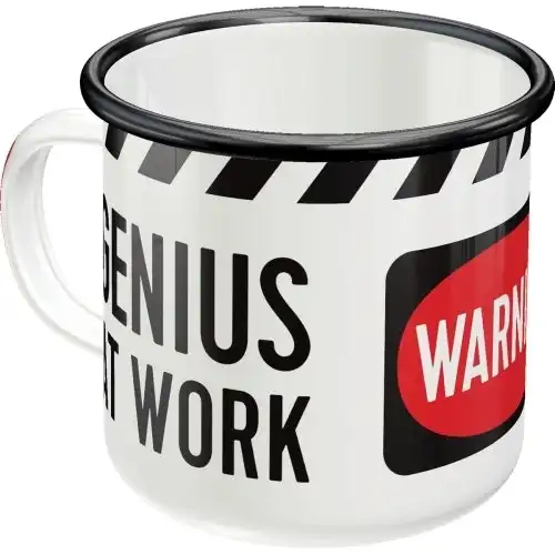Nostalgic Art Genius At Work 360ml Enamel Mug Tea/Coffee Drink Cup w/ Handle