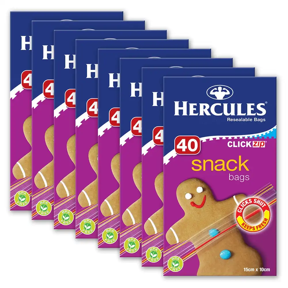 320pc Hercules Click Zip Resealable Snacks Bag 15x10cm Food Storage BPA Free