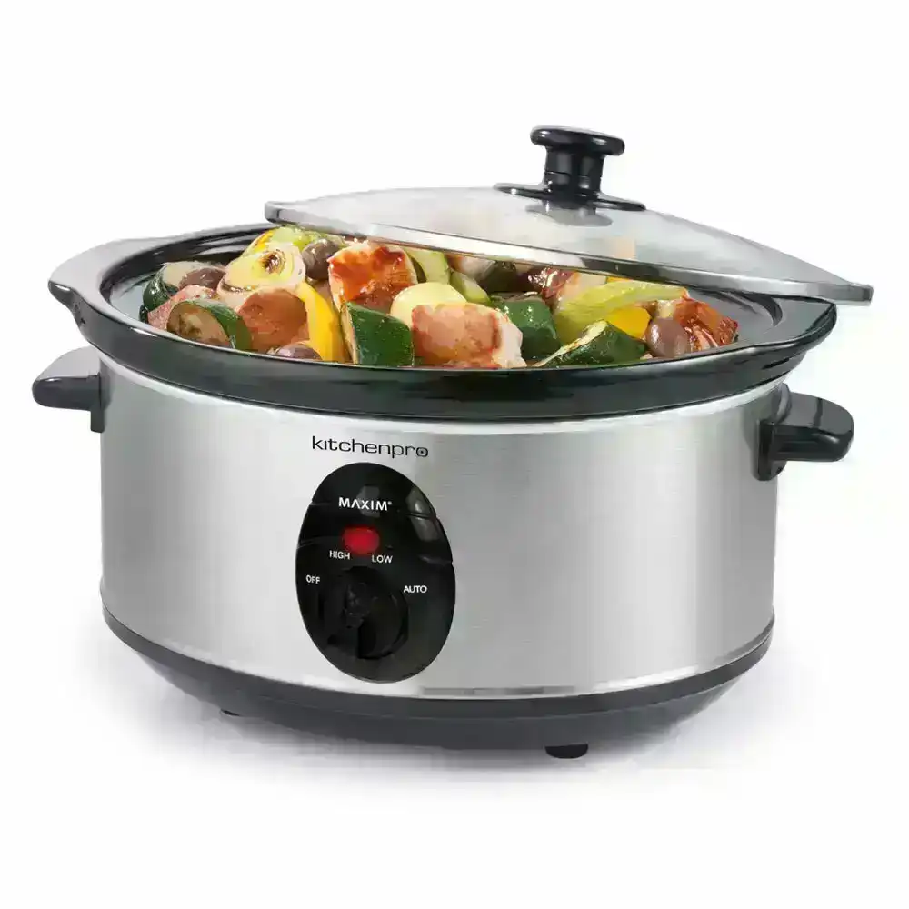 Maxim Kitchen Pro 3.5L 240W Stainless Steel Food Slow Cooker w/ Ceramic Bowl/Pot