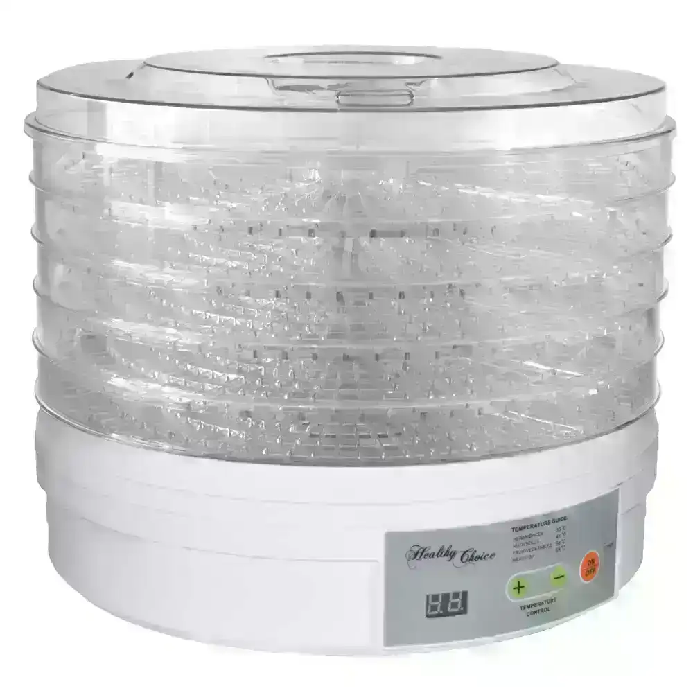 Healthy Choice 300W Food Dehydrator 5 Tier/Layer/Temperature Control/Fruit/Jerky