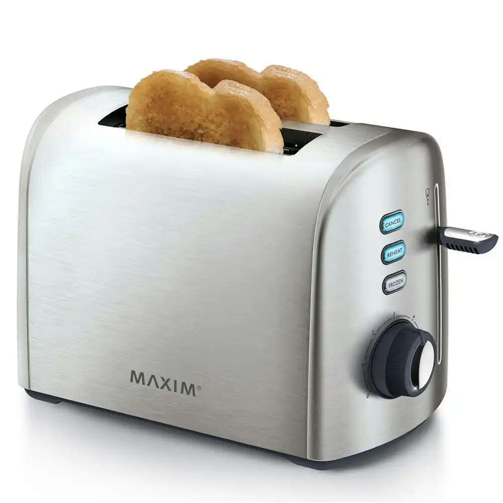Maxim KitchenPro 2 Slice/Slots Automatic Bread Toaster Stainless Steel Silver
