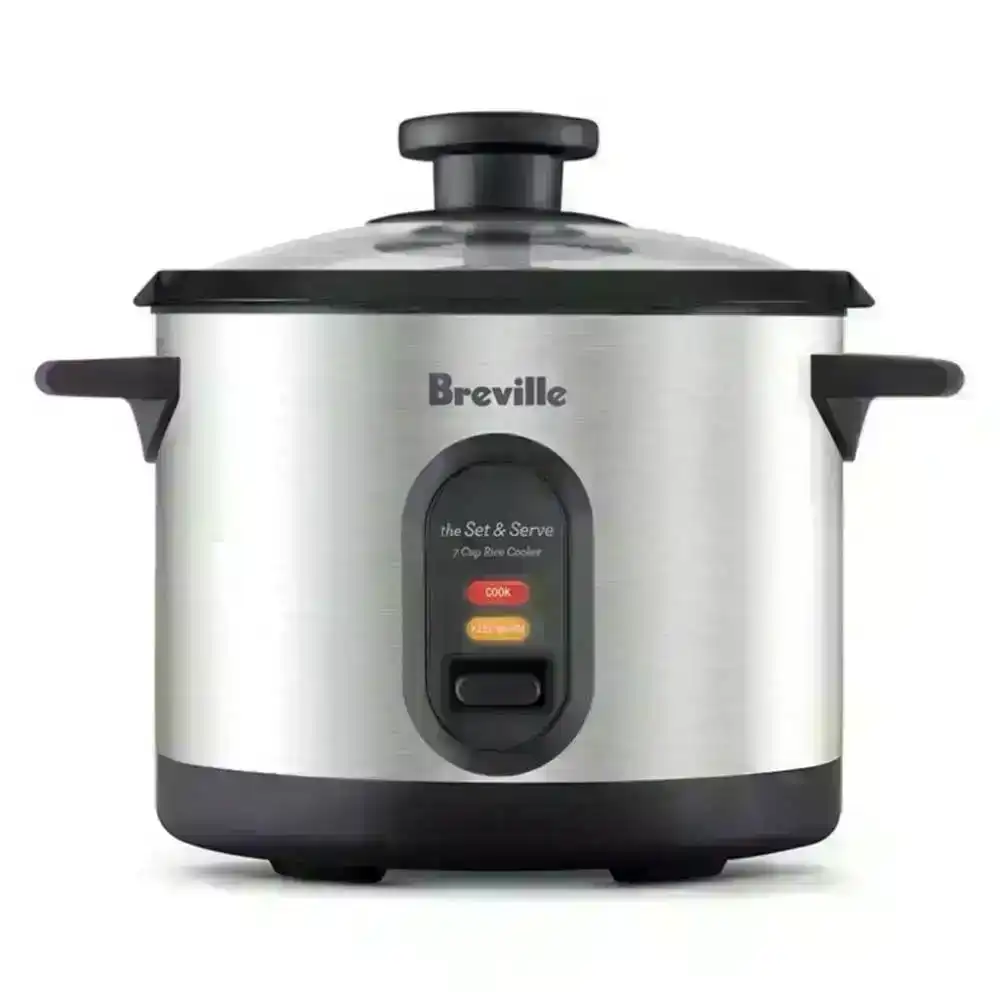 Breville BRC310BSS 500W Set & Serve 7 Cups Rice Cooker/Steamer Stainless Steel