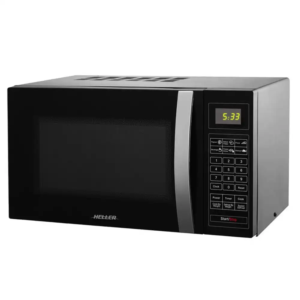 Heller 25L 900W Countertop LED Digital Cook/Heat/Defrost Microwave Oven Black
