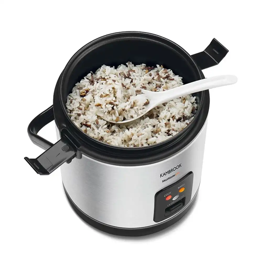 Kambrook Meal Master 1.5L Mini Multi Rice/Pasta Cooker w/ Spoon/Scoop Silver