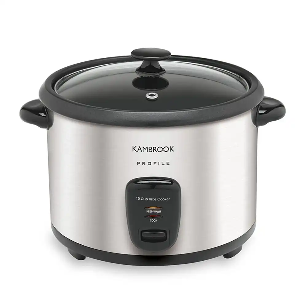 Kambrook Profile Stainless Steel 700W 10 Cup Electric Rice Cooker w/Spoon Silver