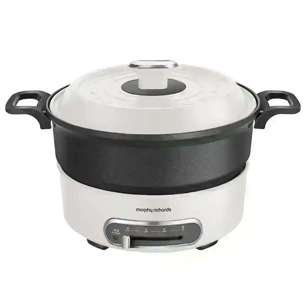 Morphy Richards Round 1400W Non-Stick Electric Multi-Function Cooker Pot White