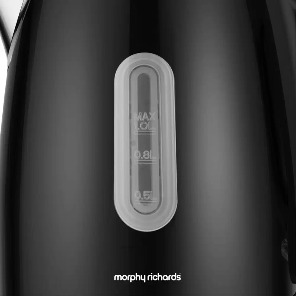 Morphy Richards 1L Electric Kettle 2200W Equip Jug Cordless Water Boiler Black